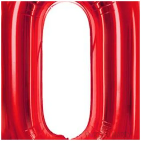 balon foliowy urodziny cyfra 0 czerwony partydeco 34 dgt