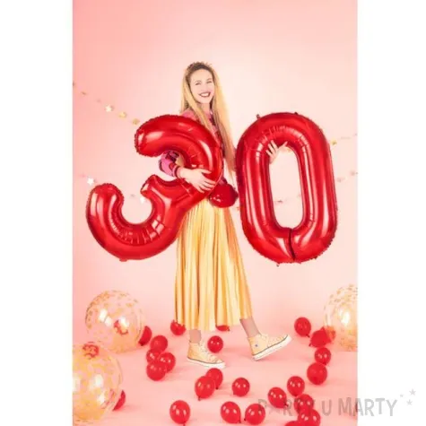 balon foliowy urodziny cyfra 1 czerwony partydeco 34 dgt