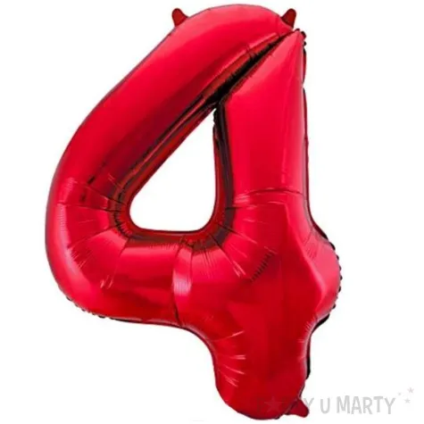 balon foliowy urodziny cyfra 4 czerwony partydeco 34 dgt