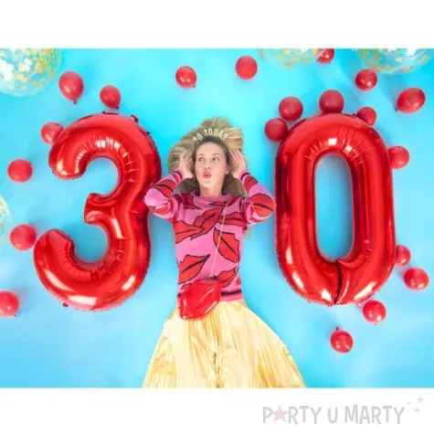 balon foliowy urodziny cyfra 7 czerwony partydeco 34 dgt