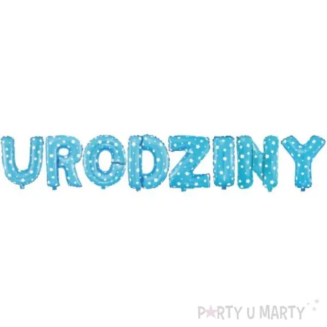 balon foliowy urodziny napis niebieski partypal 16 ltr