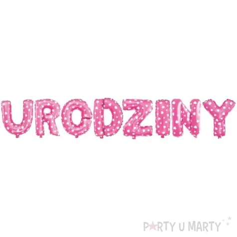 balon foliowy urodziny napis rozowy partypal 16 ltr