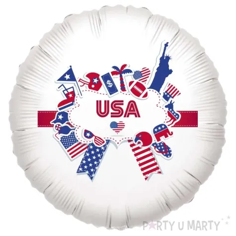 balon foliowy usa amerykanskie symbole bialy 18 rnd