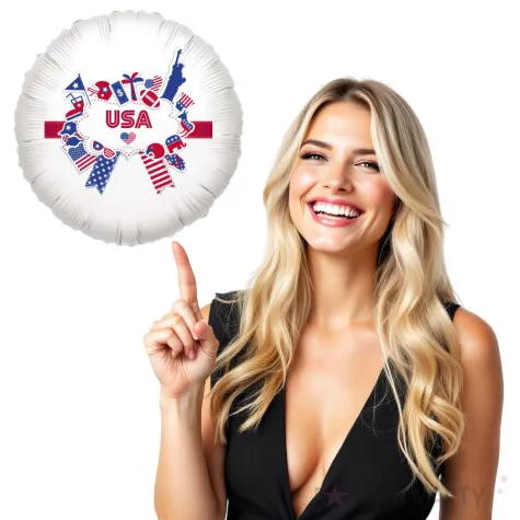 balon foliowy usa amerykanskie symbole bialy 18 rnd