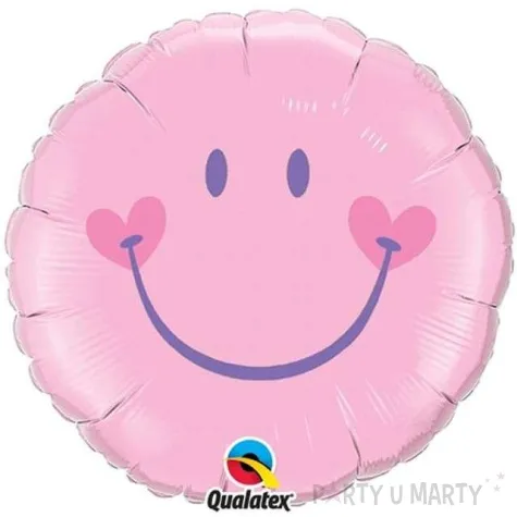 balon foliowy usmiech rozowy qualatex 18 rnd