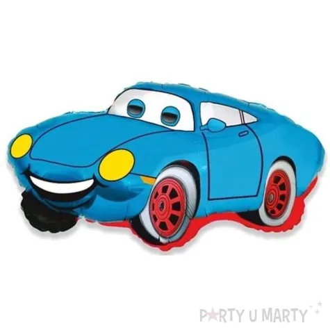 balon foliowy usmiechniety samochod niebieski flexmetal 14 shp