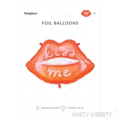 balon foliowy usta kiss me pomaranczowy partydeco 34 shp
