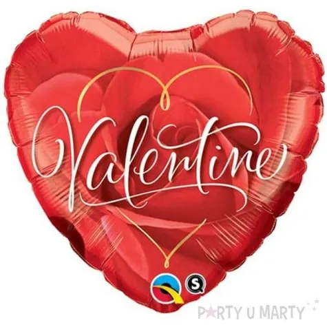 balon foliowy valentine romantic rose czerwony qualatex 18 hrt