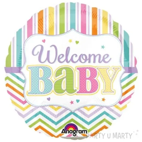 balon foliowy welcome baby amscan 9 rnd