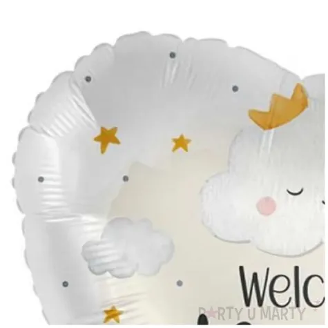 balon foliowy welcome baby chmurki bialy premioloon 18 hrt