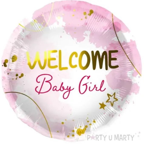 balon foliowy welcome baby girl rozowy folat 18 rnd