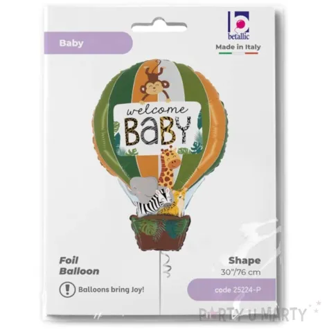 balon foliowy welcome baby latajacy balon safari betalic 30 shp