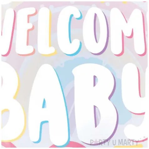 balon foliowy welcome baby tecza qualatex 22 rnd