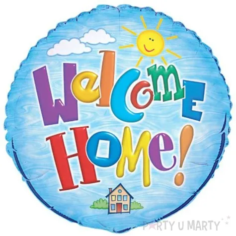 balon foliowy welcome home niebieski unique 18 rnd