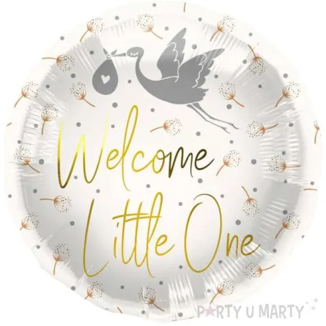 balon foliowy welcome little one bocian bialy folat 18 rnd