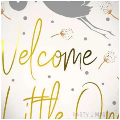 balon foliowy welcome little one bocian bialy folat 18 rnd