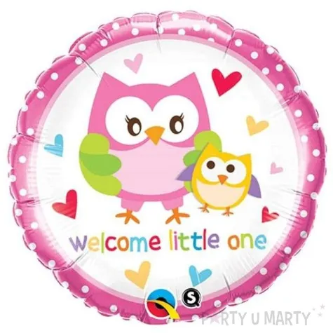 balon foliowy welcome little one rozowy qualatex 18 rnd