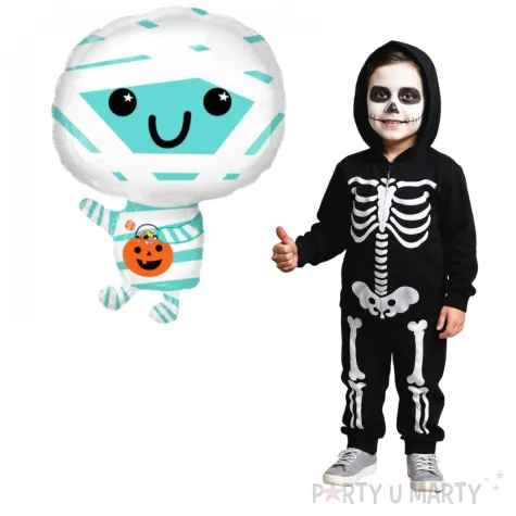 balon foliowy wesola mumia bialo niebieski amscan 22 shp