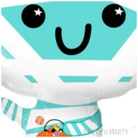 balon foliowy wesola mumia bialo niebieski amscan 22 shp