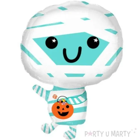 balon foliowy wesola mumia bialo niebieski amscan 22 shp