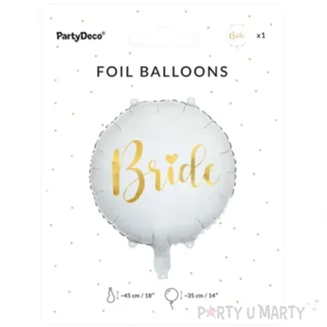 balon foliowy wieczor panienski bride bialy partydeco 18 rnd