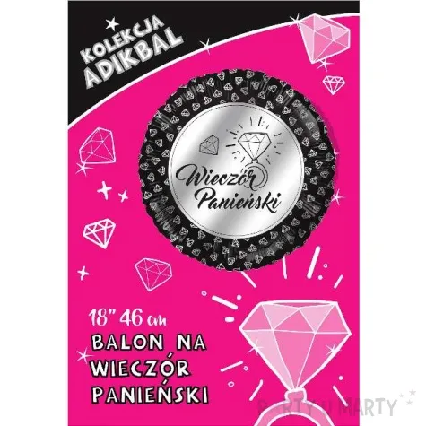 balon foliowy wieczor panienski czarny grabo 18 rnd