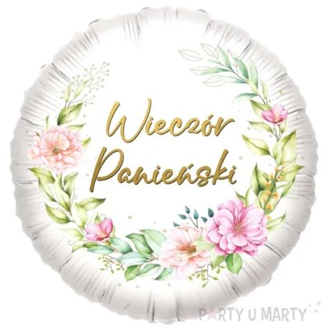 balon foliowy wieczor panienski kwitnace kwiaty bialy 18 rnd
