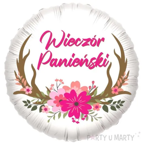 balon foliowy wieczor panienski rogi bialy 18 rnd