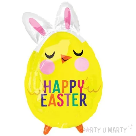 balon foliowy wielkanocny kurczaczek z uszami amscan 14 shp