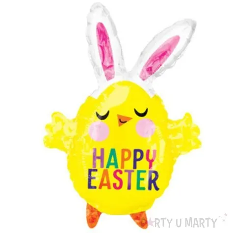 balon foliowy wielkanocny kurczak z uszami amscan 14 shp