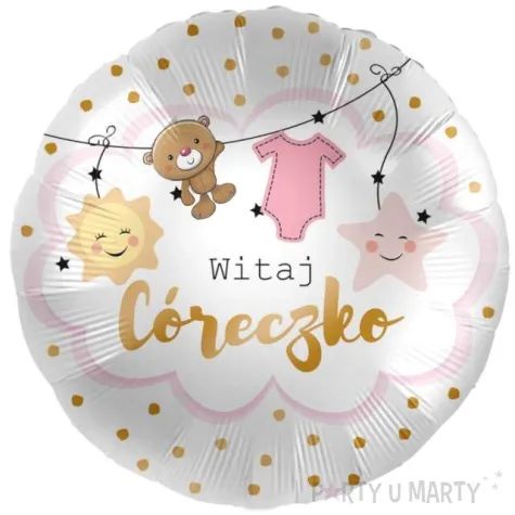 balon foliowy witaj coreczko rozowy amscan 17 rnd