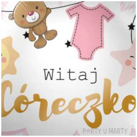 balon foliowy witaj coreczko rozowy premioloon 17 rnd