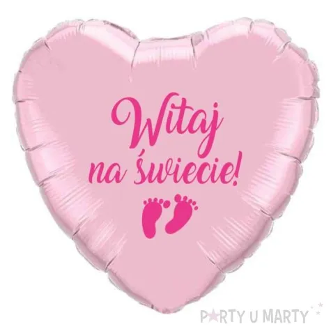 balon foliowy witaj na swiecie fuksja rozowy 18 hrt