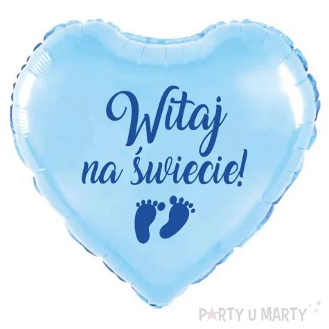 balon foliowy witaj na swiecie niebieski blekitny 18 hrt