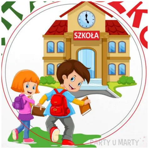 balon foliowy witaj szkolo szkola bialy 18 rnd