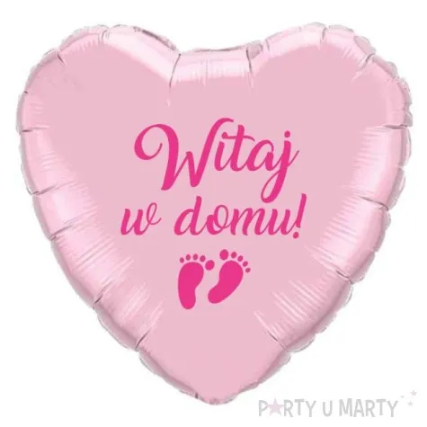 balon foliowy witaj w domu fuksja rozowy 18 hrt