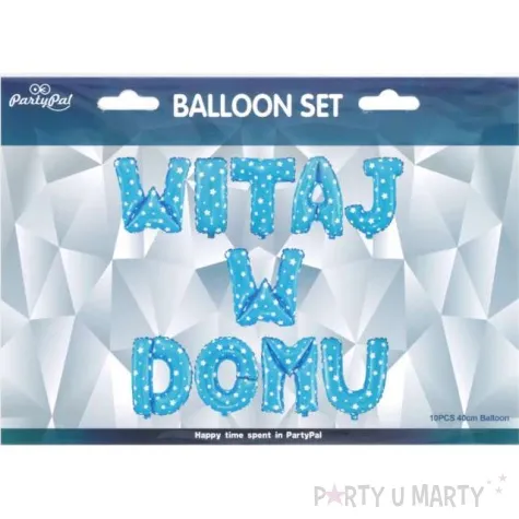 balon foliowy witaj w domu napis niebieski partypal 16 10 szt ltr