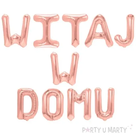balon foliowy witaj w domu napis rozowe zloto partypal 16 10 szt ltr