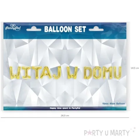 balon foliowy witaj w domu napis zloty partypal 16 10 szt ltr