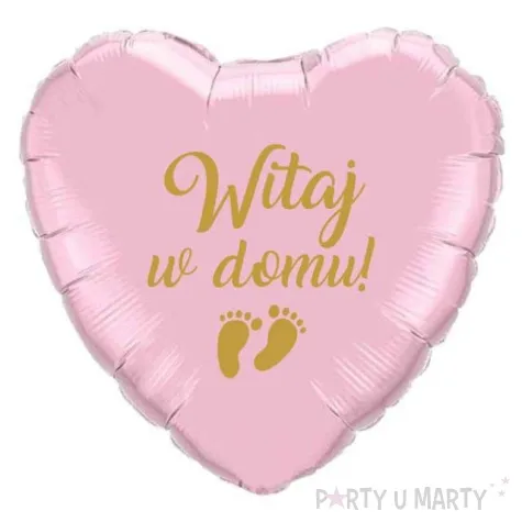 balon foliowy witaj w domu zloty rozowy 18 hrt