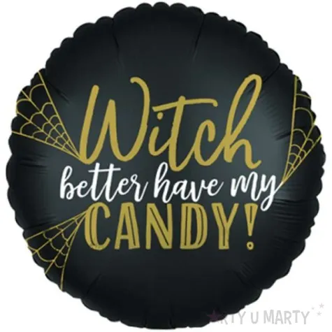 balon foliowy witch candy czarny amscan 17 rnd