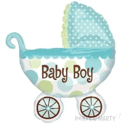 balon foliowy wozek baby boy niebieski amscan 31 shp