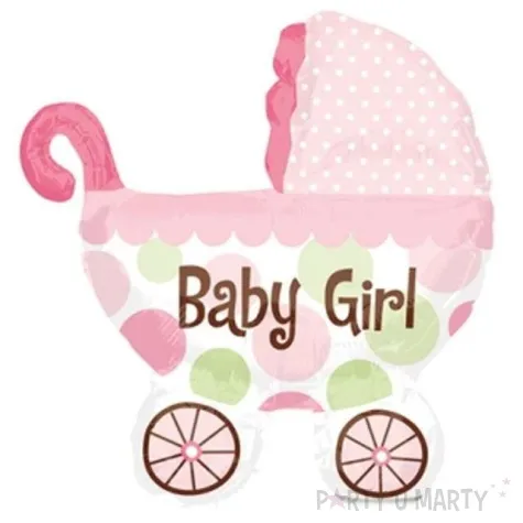 balon foliowy wozek baby girl rozowy amscan 14 shp