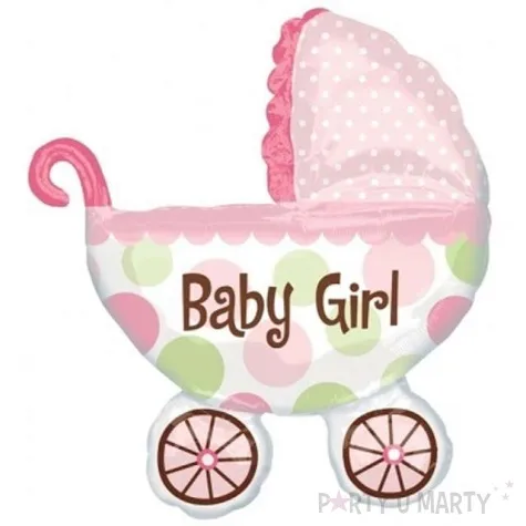 balon foliowy wozek baby girl rozowy amscan 31 shp