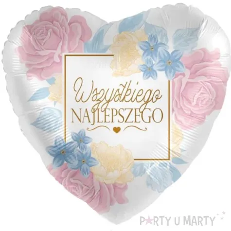 balon foliowy wszystkiego najlepszego serce mix amscan 17 hrt