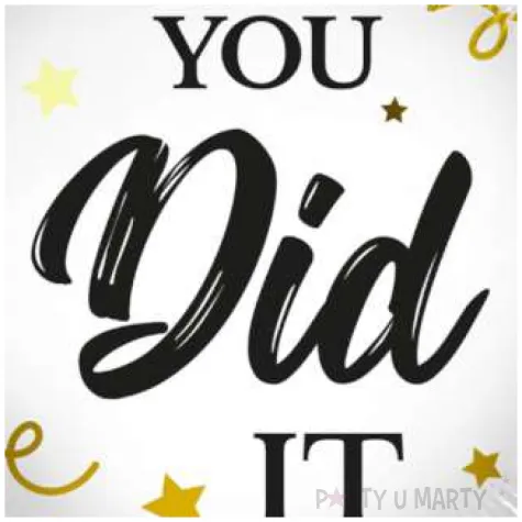 balon foliowy you did it bialy czarny zloty folat 18 rnd