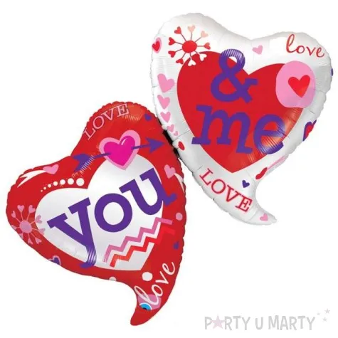 balon foliowy you me dwa serca qualatex 42 hrt