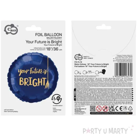 balon foliowy your future is bright zakonczenie roku godan 18 rnd