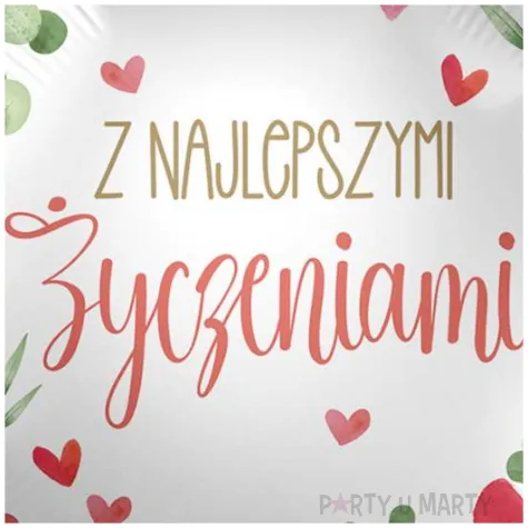 balon foliowy z najlepszymi zyczeniami bialy premioloon 17 rnd