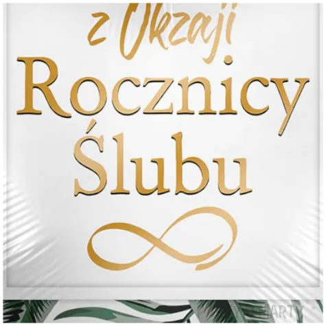 balon foliowy z okazji rocznicy slubu serce bialo zloty premioloon 17 hrt